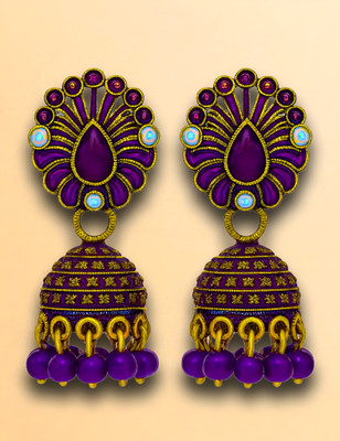 BLACKMA Latest earrings for women and jhumka earrings style Zircon Brass, Metal Jhumki Earring