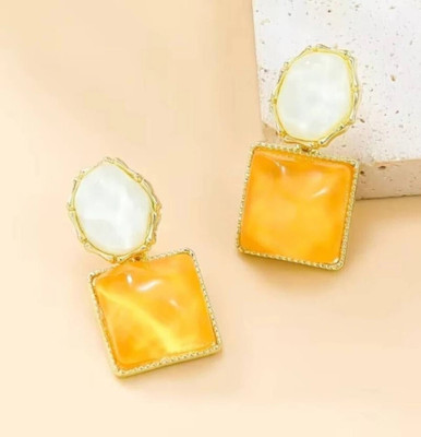 Lady Raiment Korean square Earrings Crystal Alloy Stud Earring