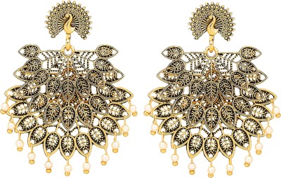 Fashion Frill Fancy Wedding Stylish Party Wear Oxidised Brass Drops & Danglers