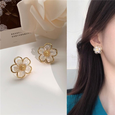 CoolWool Flower Stylio Fashion Korean Earrings for Women Everyday Wear Alloy Stud Earring