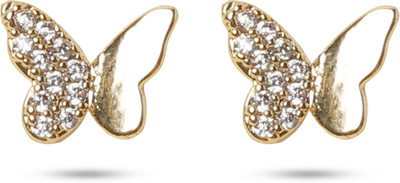 RedSolitaire WESTERN golden STUD EARRINGS Cubic Zirconia Brass Stud Earring