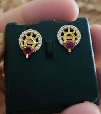 Rohit Fashion Ethnic Casual Stud Earrings For Girl's And Women's Wear Diamond Brass Stud Earring