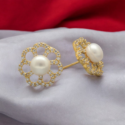 Sri Jagdamba Pearls Wyra Pearl Earrings Pearl Alloy Stud Earring