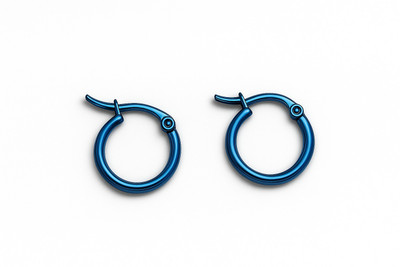 COMMON ETAIL Sterling Blue Hoop Hypoallergenic Earrings for Men And Women Stainless Steel Hoop Earring
