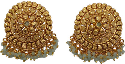 DKS SPARKLING STYLE Stud Earring With Green Colour Drop 1EARRING44-MINT Alloy Stud Earring