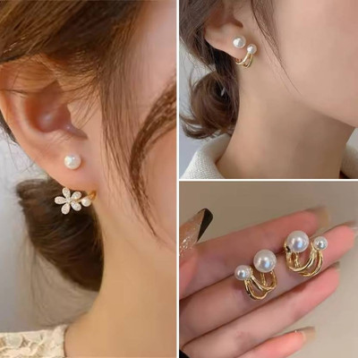 HM Creations Korean Earrings for Girls | Women Earrings Combo | Fashion Earrings for Women Pearl Alloy Stud Earring, Earring Set, Hoop Earring, Huggie Earring, Plug Earring
