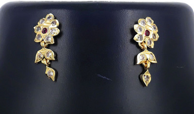 Anujeet Fashion Hub Gold Plated Covering 5 metal Impon AD Stone Dangler Earrings For Women & Girls Copper Drops & Danglers