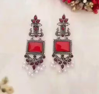 Devik Traders Silver Plated for Women & Girls Alloy Jhumki Earring Beads Brass Hoop Earring