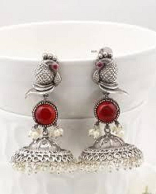 Vedda Silver Plated Drop Earrings for Women & Girls with Brass Metal Diamond Brass Drops & Danglers