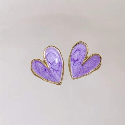 Shailaja Korean Heart Shaped Earrings for Girls and Women Crystal Alloy Stud Earring