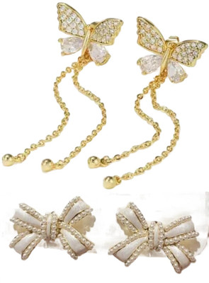JassaJewelry Korean Elegant Stud Earrings for Girls and Women Alloy Stud Earring