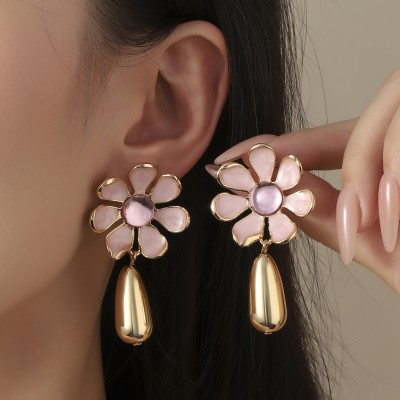 Salty Lavish Floral Drop Gold Earring for Women & Girls Alloy Earring Set