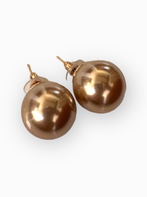 LOCKETKART Stylish Golden Beige Big Pearl Earrings Pearl Alloy Cuff Earring