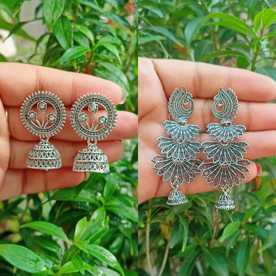 Jhumka Street Jhumka Earrings for girls stylish Combo Pack of 2 Alloy Jhumki Earring