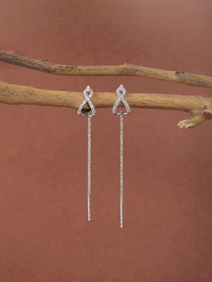 CLARA Bella Cubic Zirconia Sterling Silver Ear Thread