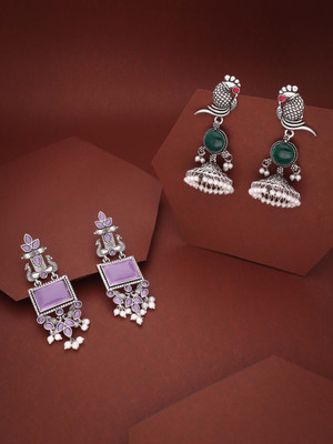 Vedda Drop Earrings for Women & Girls Pearl Design with Brass Metal Brass Drops & Danglers