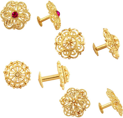 VIGHNAHARTA Golden Alloy Stud Earrings Combo Set(4 Pair Earrings ) Cubic Zirconia Alloy Stud Earring