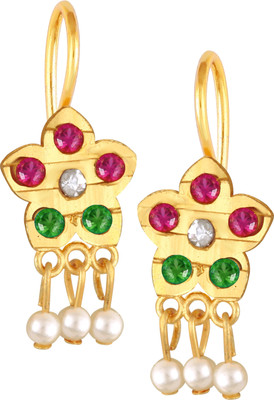VIGHNAHARTA a Fashion Multi bugadi drop CZ and pearls Earrings for Women Cubic Zirconia, Pearl Alloy Drops & Danglers