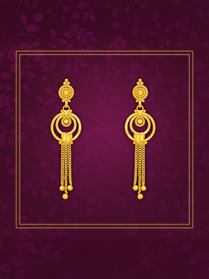 LUV FASHION Traditional South Screw Back Delicate Premium Gold Palated Earrings For Girls Brass Drops & Danglers
