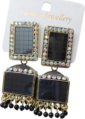 BAJARANG-ENTERPRISE Long Square Mirror huJhumka Alloy Jhumki Earring