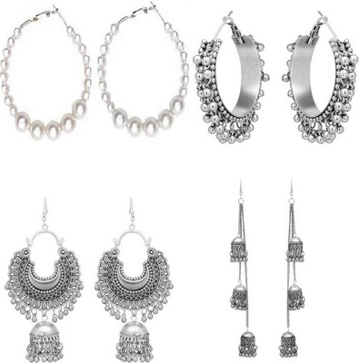 house of common pearl and ghungroo earrings Beads Alloy Jhumki Earring