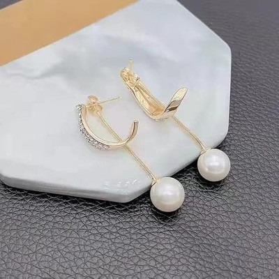 Whipcord Long Tassel Pearl Delicate Full Zircon Wrapped Shaped Earrings for Women & Girl Alloy, Metal Tassel Earring, Earring Set