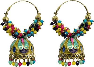 OKU 1 COMBO PACK OF 1 Oxidised Round Bali Earrings set for Girls Chandbali Earring Alloy Chandbali Earring