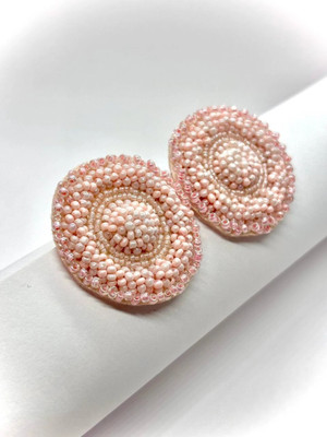 Elaraa and Co Noor Studs Beads Fabric Stud Earring