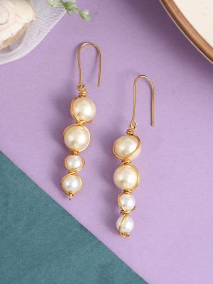 Silvermerc Designs Gold Plated Pearl Drop earrings Brass Drops & Danglers