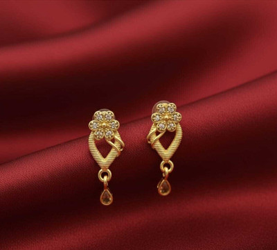 MM Immitation Traditional AD Earrings Flower Printed Style Earrings Pearl Alloy Cuff Earring