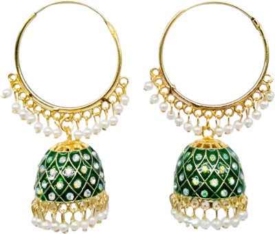 Jiyansh Trading Meena Fancy Bali Jhumka Earrings For Women And Girls Beads Alloy Huggie Earring, Jhumki Earring, Earring Set