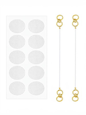 ARISTAL Jewellery Invisible Transparent Kaan Chain And Ear Patch Support for Earlobe Brass Ear Thread