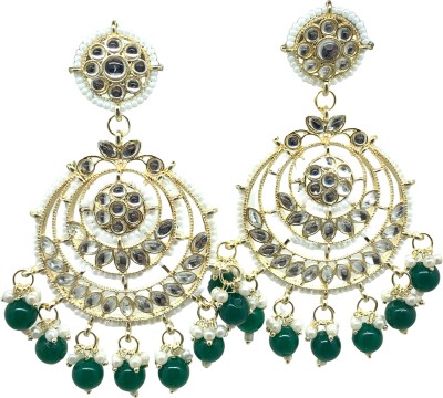 Neeara Fashion Ethnic Gold plated Gorgeous Drop Earrings with Kundan Beads For Girls Alloy Jhumki Earring