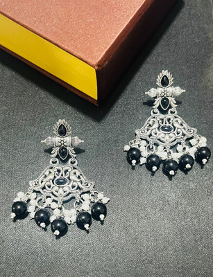 AKENTRPRISE BlackEarringNirav01 Beads Alloy Chandbali Earring