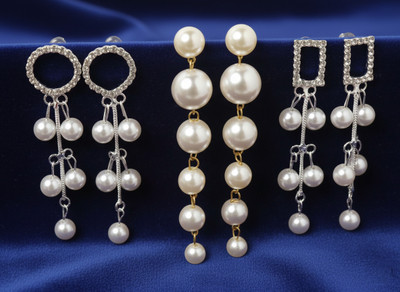 Priya International drop & dangler pearl earring Pearl Alloy, Brass Drops & Danglers, Stud Earring