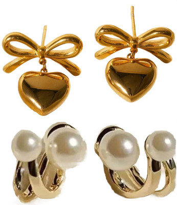 SVENT Combo Earing | Pearl Earrings Trendy | Party & Casual Jewelry for Women & Girls Alloy Earring Set