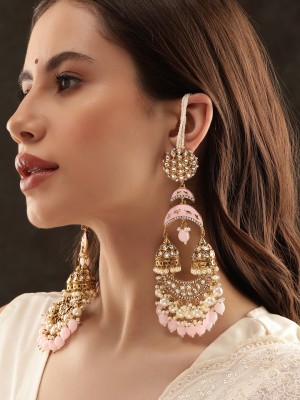 RUBANS Gold Plated Dome Shaped Jhumkas Earrings Alloy Jhumki Earring