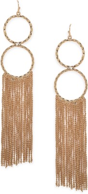 Rubans Voguish 18K Gold plated Textured Wired Tassle Statement Earring Alloy Tassel Earring