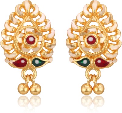 VIVASTRI Allure Beautiful Earrings Gold Plated CZ JhumkI for Women and Girls Brass Jhumki Alloy Stud Earring