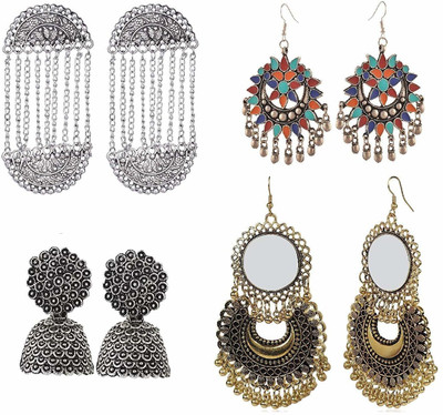 BELLACRAZE Combo of 4 Alloy Drops & Danglers