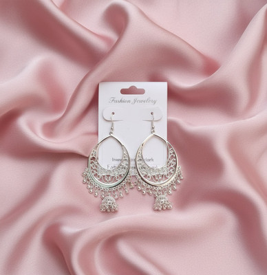 AJKER ANONNA Oxidised Silver Plated Traditional Jhumka Chandbali Earrings for Women & Girls Metal Jhumki Earring