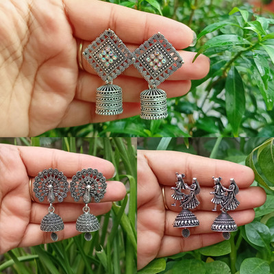 Jhumka Street Traditional Jhumka Earrings for girls and womens Pack of 1 pairs (3qty=3Pairs) Alloy Jhumki Earring