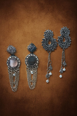 Khushi's collections KC-ER-COMBO-04 Pearl Alloy Stud Earring, Earring Set