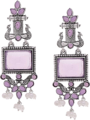 Sangria Silver Plated Earring for Women & Girls Diamond Brass Drops & Danglers