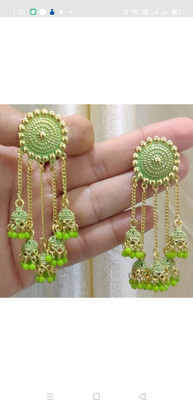 MAYRA TRADING 5 LAYER LONG CHAIN EARRING Beads Alloy Jhumki Earring, Drops & Danglers