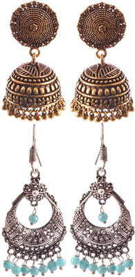 Haniya Oxidized Silver plated handmade Jhumka Jhumki Earrings Brass, Alloy Jhumki Earring