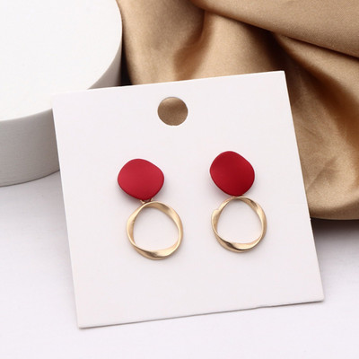 ShinyDrops Trendy Red & Gold Geometric Drop Lightweight Fashion Earrings for Women & Girls Alloy Drops & Danglers