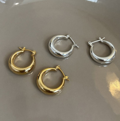 AKISON JEWELS Combo Silver & Gold Small Hoop earring Korean Earrings For Women Western Earring Alloy Hoop Earring, Earring Set