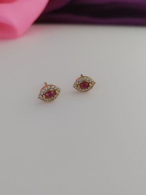 RIYARTHCREATION NIVA Beads Brass Stud Earring