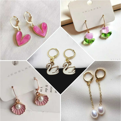 ELCETRATD JEWELLERY shimmering beautiful pack of 5 earrings combo for women and girls Cubic Zirconia Alloy Cuff Earring